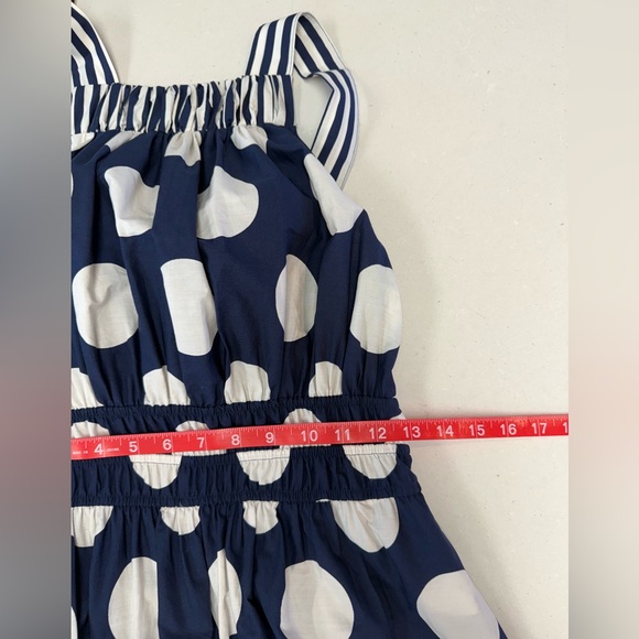 Anthropologie The Somerset Maxi Dress Poplin Tiered Cotton Navy Dot - Picture 9 of 11